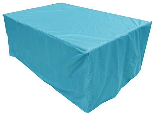 Kaufpirat Premium Abdeckplane 160x90x75 cm Essbank Sitzbank Holzbank Gartenmöbel Gartentisch Hülle Abdeckung Haube Schutzhülle Abdeckhaube 900 D, 500 g/m², 6.000 mm Wasserbeständigkeit Türkis