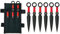 6er Expendables Wurfmesser Profi Kunai ca. 15,7cm - Throwing Knife - schnelles Werfen Messer Edelstahl - Trainingsmesser - Gürtelmesser - Messer Set inklusive Holster aus Nylon schwarz, rot