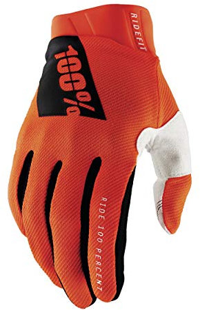 100% Ridefit Handschuhe, Erwachsene (Neon Orange, Klein)