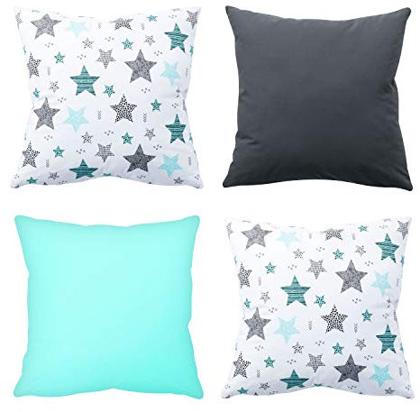 Amilian 4er Set 40x40 cm Dekokissen mit Füllung und Bezug, Dekoratives Kissen Balkon Dekoration Couch Kissen Sofa Wohnzimmer Deko 16x16 inch