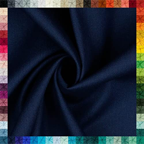 VmG-Store Baumwollstoff Uni 100% Baumwolle Oeko-Tex Meterware ab 50cm über 70 Farben zur Auswahl (14 Navy, 50 x 148cm)