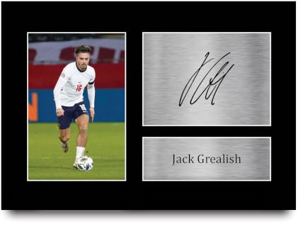 HWC Trading A4 Jack Grealish England Geschenke gedrucktes signiertes Autogrammbild für Fußballfans und Unterstützer