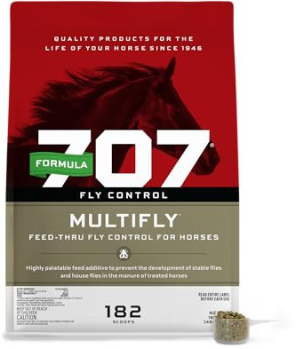 Formula 707 MultiFly Feed-Thru Fly Control Pellets for Horses - Palatable & Safe Fly Population Reduction (10 lb Bag - 182 Servings)