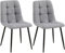 CLP 2er Set Esszimmerstuhl Tilde, Küchenstühle gepolstert mit gestepptem Bezug, Polsterstühle mit Metallgestell, bis 150 kg belastbar, Farbe:grau, Material:Stoff