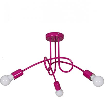 Light-Home Edison Deckenbeleuchtung Lampen Deckenlampen - Deckenlampe Industrial für Wohnzimmer Schlafzimmer und Esszimmer aus Metall - Pendelleuchte 3-Flammig - Violett