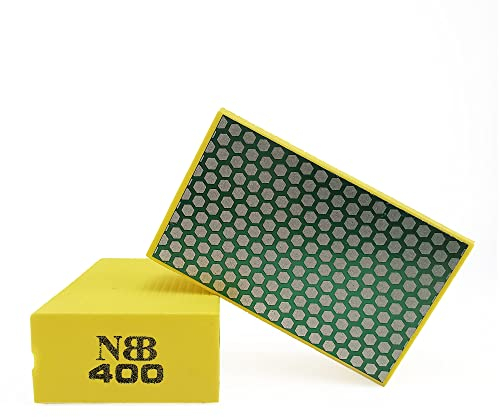 NBB Diamant-Schleifschwamm Diamant-Polierpad Schleifblock mit Schaumstoff Rückseite Diamant-Handschleifpad zum Schleifen und Polieren scharfer Kanten von Granit Marmor Stein Glas Keramik (400#H)