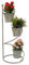 DanDiBo Blumentreppe Innen Metall Weiß Grau Rund 75 cm Blumenständer mit 3 Töpfe 96131 Blumenständer Blumensäule Pflanzenständer Balkon Vintage