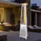 COSTWAY Outdoor Patio Gas Heater, Adjust Flame Pyramid Gas Flame Heater, Tilt Auto-Shut off Protection, 42000 BTU Stainless Steel Propane Burner with Wheels, Regulator and Hose (Triangle, Silver)