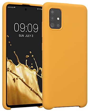 kwmobile Handyhülle für Samsung Galaxy A51 Hülle - Case Silikon - Kabelloses Laden - Schutzhülle Cover in Mango