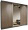 SLIDING WARDROBE 4U Burg Modern Free Standing Stylish Sliding Mirror Door Wardrobe and 3 Sizes (Grey, 250cm)