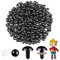 MUCUNNIA 200 Stück 16 mm Sicherheitsaugen für Häkeltiere mit Unterlegscheiben Amigurumi Augen für Häkeltiere Kunststoff Schwarz Sicherheitsaugen zum Häkeln Basteln Sicherheitsaugen für Kuscheltiere