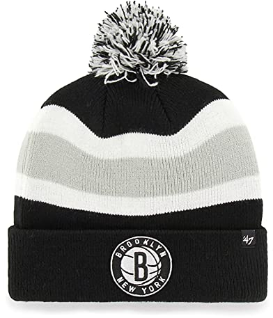 47 NBA Breakaway Cuffed Knit Beanie Mütze, Unisex, Erwachsene, Brooklyn Netze, Schwarz, Einheitsgr��e