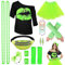 WILDPARTY 80s Fancy Dress For Women, Lip Print T-shirt, Tutu Skirt, Leg Warmers, Necklace, Fishnet Gloves, Earrings, 1980s Costumes Neon Accessories for Retro Theme Party Cosplay