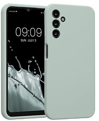 kwmobile Handyhülle kompatibel mit Samsung Galaxy A14 5G Hülle - gummierte Handy Case aus Silikon in Cool Mint