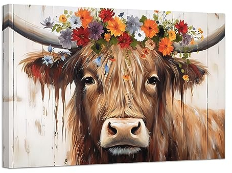 CCWACPP Bauernhoftier Leinwand Wandkunst Huhn Kunstdrucke Lustiger Hahn Bild Land Bauernhaus Esszimmer Küche Wanddekoration Gerahmt