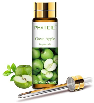 PHATOIL - Green Apple Fragrance Oil for Diffuser for Home, Aromatherapy, Soap Making, Candle Making, Burner Oil - 10ml