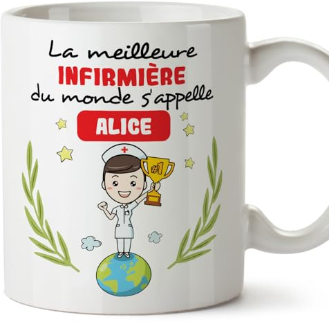 Mugffins Tasses Personnalisables pour INFIRMIÈRE femme - En Français - Cadeau Personalisé- Tu Meilleur du Monde - 11 oz / 330 ml