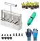 Kocusu Erdballenpresse Anzucht mit Saathilfe 5 * 5CM,4 Gitter Manueller Bodenblocker,Soil Blocker,Erdtopfpresse,Gartenetiketten und Handschuhe für Pflanzenanbau,Pflanzen,Gewächshäuser