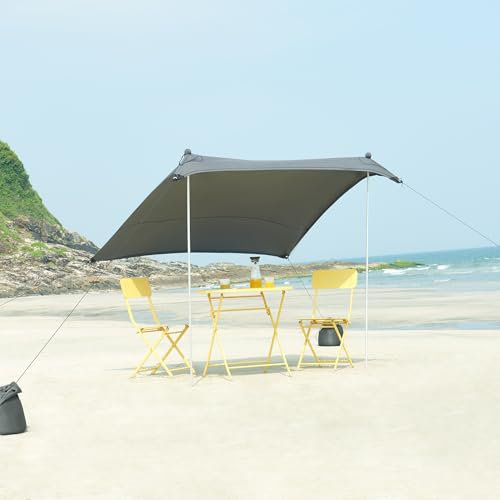 pro.tec Telo Parasole a Vela con 2 Pali Telo Ombreggiante Inclinato da Giardino Terrazza Tenda da Sole a Vela 270 x 270 x 210 cm Grigio