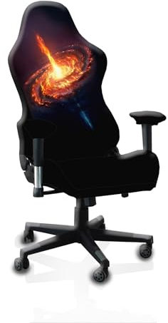 QDWY Stretch Printed Gaming Chair Covers 4 Pieces Washable computer Chair Slipcover for Armchair (Only Chair Covers)(D)