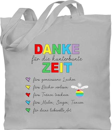 Shirtracer - Baumwolltasche - - Taschen - Danke für die kunterbunte Zeit | Abschiedsgeschenk Erzieherin | Erzieherin Geschenk zum Abschied | Für Erzieher Abschiedsgeschenk Kindergarten |