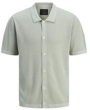 JACK & JONES Male Gestricktes Polo Einfarbig Gestricktes Polo | Recyceltes Material | Loose Fit | Polokragen | Kurzarm | unifarben | atmungsaktiv | Ohne Verschluss | Basic-Style