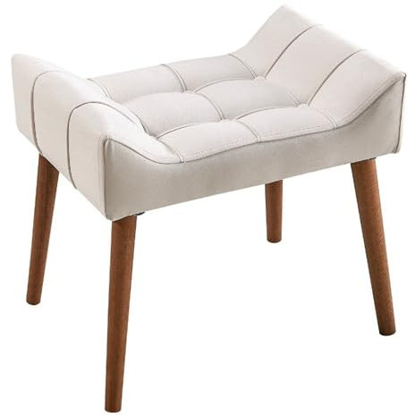 Atahome Dressing Table Stool Vanity Stool - Elegant and Comfortable Padded Makeup Dressing Table Chair for Bedroom Petunia (Cream)