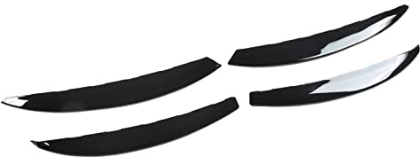 4 Stück Nebelscheinwerfer-Kühlergrill-Zierleiste, Augenlid, Augenbraue, Windmesser-Streifen, Ersatz für C-Klasse W206 Glänzend Schwarz, Kühlergrill-Zierleiste,