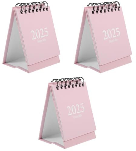 SEWACC 3St Tischkalender 2025 Minikalender 2024-2025 zerreißbarer Schultischkalender geburtstagskalender schülerkalender Schreibtischkalender kleiner Tischkalender Papier Rosa