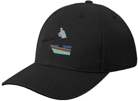 CIZIEOE Baseball Kappe Baseball Cap Jeremy Wade – Fish On! Baseballkappe mit Druckknopfverschluss, Strandmütze für Damen und Herren, 2024