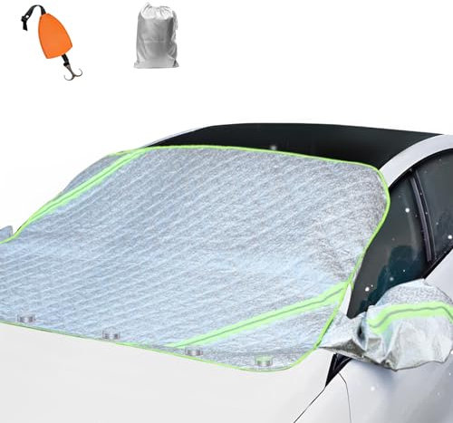 Robofun Frontscheibenabdeckung Winter, Windschutzscheibenabdeckung mit Magnete, Scheibenabdeckung Auto Winter, Kratzfest, Winddicht, Staubdicht,UV-Schutz, für die meisten Autos (160 * 115cm)