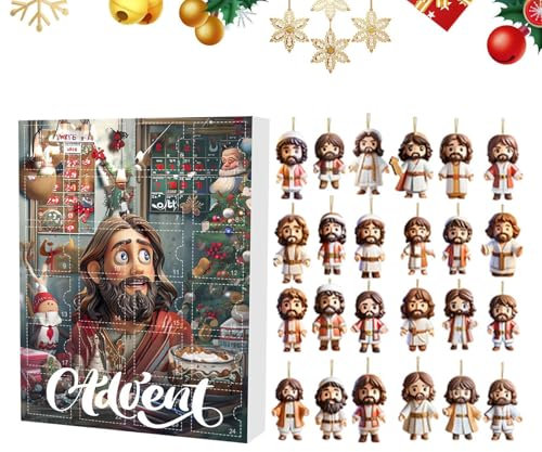 Weihnachtskrippe Adventskalender | 2D Krippe Geschichtenkalender | Acryl Weihnachtsbaumschmuck Rucksack Anhänger Adventskalender für Kinder Fun Urlaub Countdown für Kinder