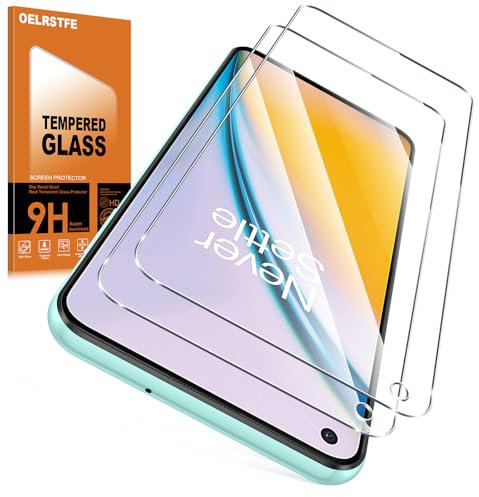 Oelrstfe Verre Trempé pour OnePlus Nord 2 5G 2 Pièces,Film de Vitre Protection écran Dureté 14H Anti Rayures Sans Bulless Transparent HD Haute Sensibilité Protecteur D'écran