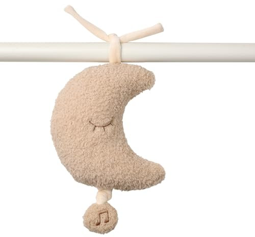 Nattou Aktiv-Kuscheltier aus Polyester, Mit Musik, Mond, Zum Aufhängen, Ca. 25 cm, Teddy, Beige