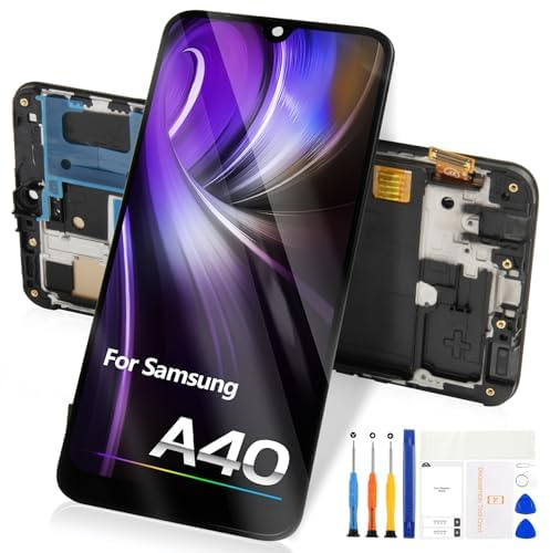pour Samsung Galaxy A40 A405F LCD Écran - pour Galaxy A40 LCD Affichage Digitizer SM-A405FN A405FM A405S Écran Tactile Remplacement Verre Assemblée avec Réparation Kit (Noir avec Cadre)