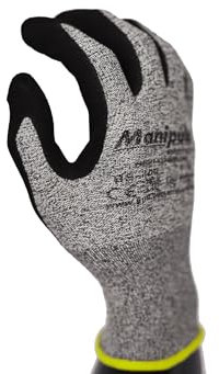 MANIPULA PROTECT BS 400; Work Gloves Elite Nylon & Spandex Sandy Nitrile Coated Abrasion and Oil Resistant Grip Ideal for General Purpose, Breathable & Washable. (24, 9 / L)