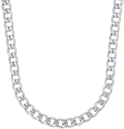 Amor Halskette Edelstahl Herren Halsschmuck, 50 cm, Silber, Kommt in Schmuck Geschenk Box, 2040438