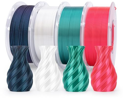 ELEGOO Filamento Seta PLA 1,75 mm Multicolore 4×250 g, Silk PLA