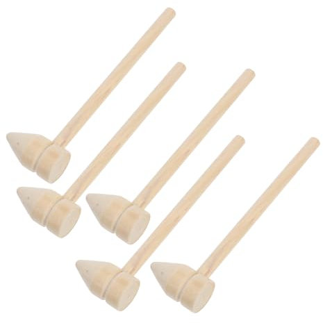 OSALADI 5 Piezas pequeño Martillo de Madera martillos de Madera para Mini martillos de Madera Mini Martillo y cincel para Martillo de Madera de Juguete