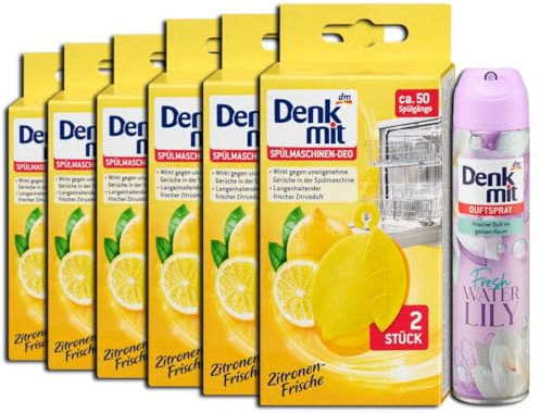 7er Set: 6 x Spülmaschinen-Deo Zitronen-Frische, 2 St + 1 x Duftspray