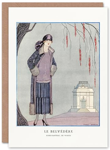 Artery8 George Barbier Art Card The Belvedere Vintage Worth Coat Fashion