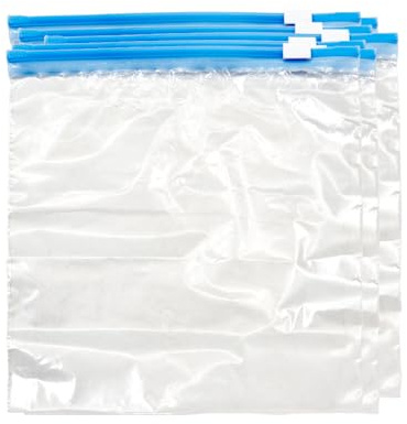 Slide Zip Food Bags 15 Pack – Reusable Freezer & Microwave Safe Storage Bags, 19 x 17cm, Resealable with Easy Slide Seal