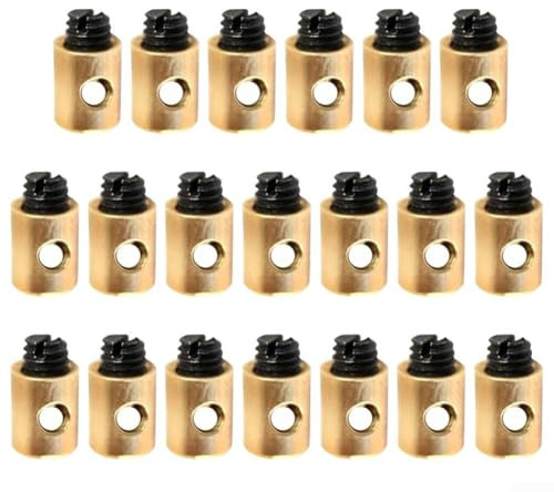Gdfnmogo 20Pcs Motorcycle Brake Cable Nipple Screws,Metal Solderless Throttle Cable Connector Set,2Mm Diameter Gas Cable Connector