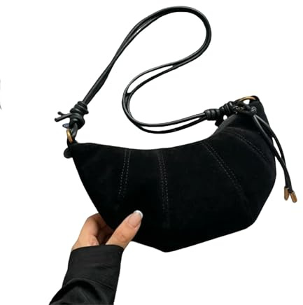 Kyntex Umhängetasche damen Reißverschluss Feste Farbe Mode Crossbody Bag Weiche Handtasche-schwarz
