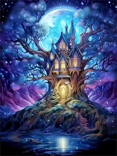 Puzzle für Erwachsene 60 Teile schwer schwierig herausfordernde Jigsaw Puzzle 60 Teile, Kreative Unterhaltung Klassische Puzzles Erwachsene, Home Dekor Puzzles Magisches Baumhaus