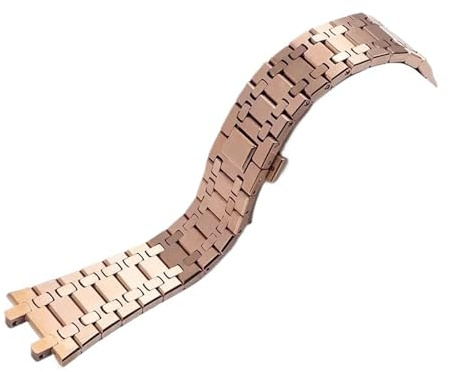 SRTYDCUR Uhrenarmband 21 mm 26 Herren Damen Volledelstahlarmband Kompatibel mit AP ROYAL OAK 15400 26331 15500 Faltschließe