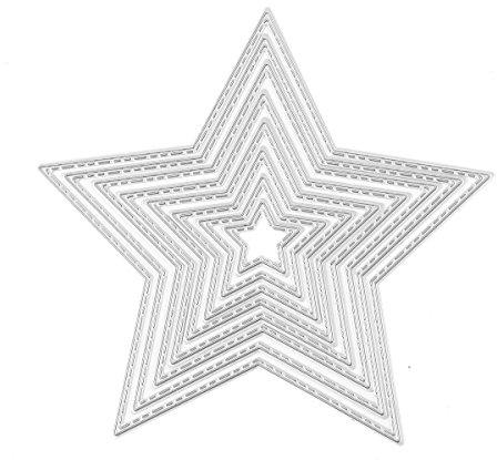 U-horizon 8pcs Five Stars Cutting Dies, DIY Scrapbooking Metal Embossing Stencil For Album Paper Card Art Craft