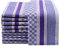 ZOLLNER Set de 10 torchons de Cuisine, Coton, 45x90 cm, Bleu Blanc à Carreaux