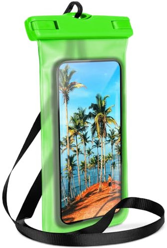 ONEFLOW wasserdichte Handy-Hülle für alle HTC Modelle | Touch- & Kamera-Fenster + Armband und Schlaufe zum Umhängen, Grün (Palm-Green)