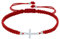 LES POULETTES BIJOUX - Bracelet Argent 925 Croix Lien Tréssé - Classics - Rouge